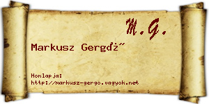 Markusz Gergő névjegykártya